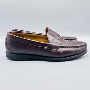 Sebago Shoes Mens 11 Burgundy Penny Loafers Leather Slip On Classic Vtg USA